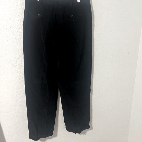 Perry Ellis Portfolio Men’s Size 34/30 Black Corduroy Pleated Cuffed Hem Pants - Picture 6 of 12